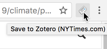 Bouton "Save to Zotero" dans un navigateur internet