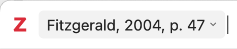 Ajout du numéro de page saisi dans dans le champ de recherche en tant que localisateur de la boîte de dialogue de citation