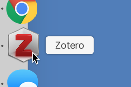 Icône Zotero pour ouvrir l'application depuis le menu de démarrage de son ordinateur