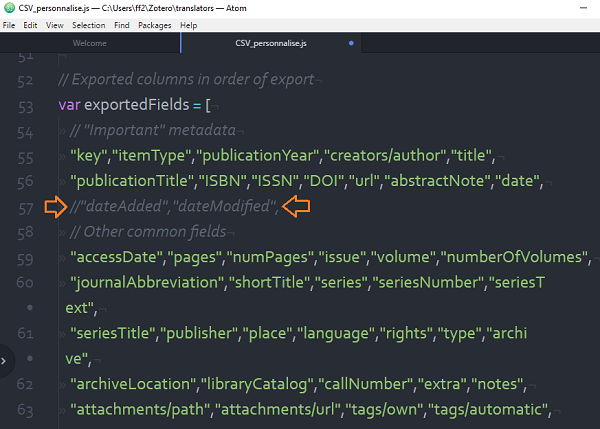 Exemple de modification du convertisseur CSV