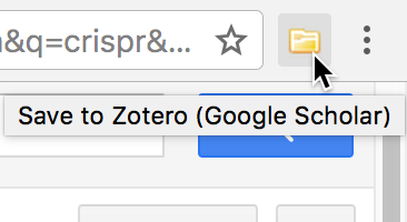 Bouton "Save to Zotero" dans un navigateur internet : icône "Dossier"