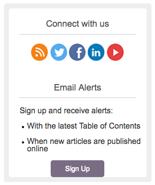 Capture d'écran: icône RSS sur Sage Journals